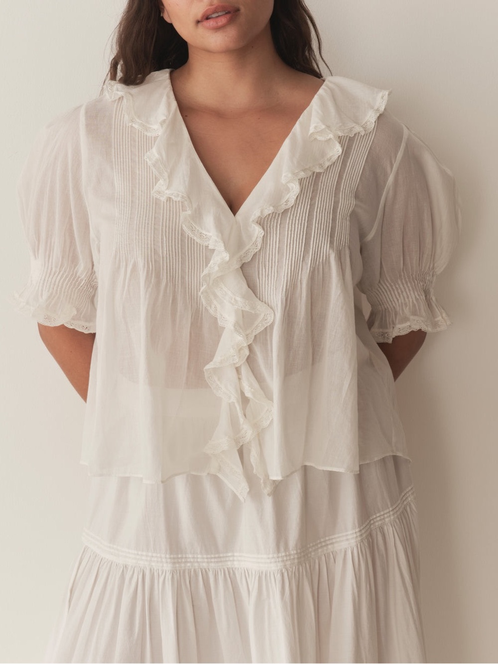 Doen DUPE Henri Top White Ruffle